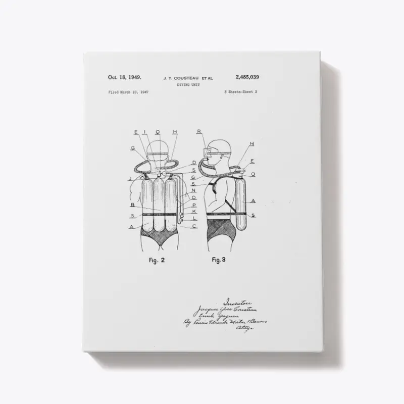 Cousteau Jacques Yves Diving Suit Patent